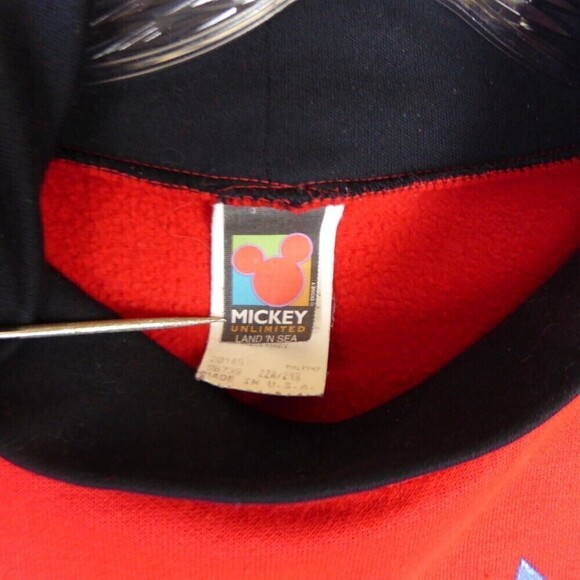 Vintage 80’s Mickey Mouse Unlimited Sweatshirt Women's 22W Double Collar Red USA - Picture 3 of 8